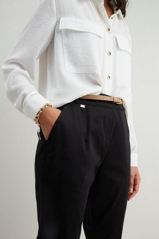 Wallis Petite Stretch Tapered Belted Trousers 4