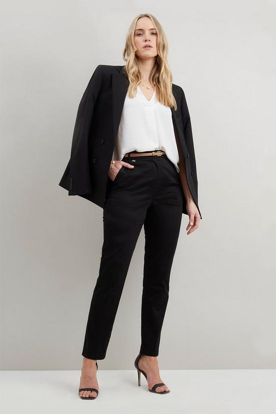 Wallis Tall Stretch Tapered Belted Trousers 2