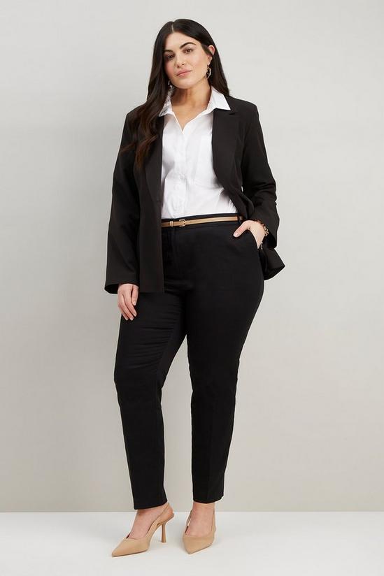 Wallis Curve Stretch Tapered Belted Trousers 1