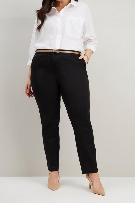 Wallis Curve Stretch Tapered Belted Trousers 2