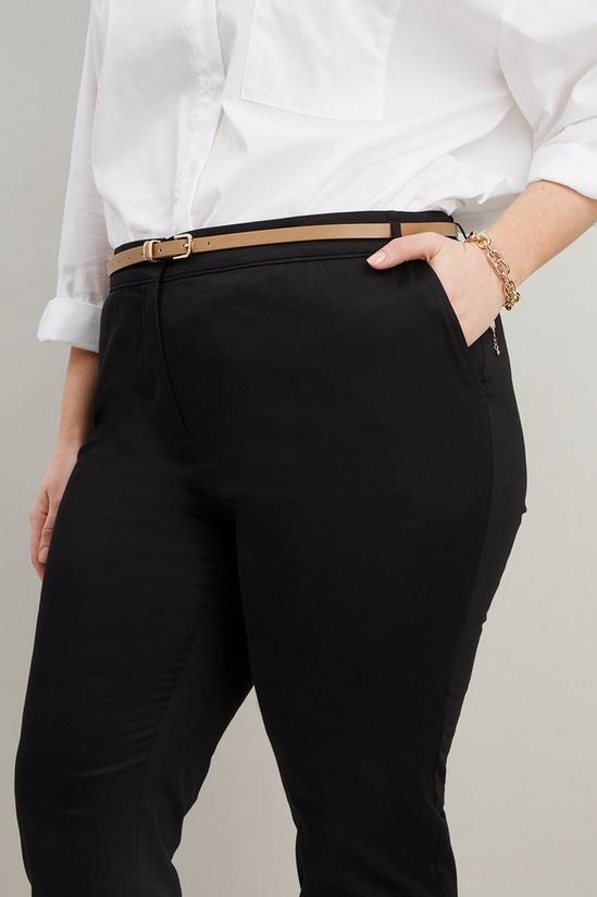 Wallis Curve Stretch Tapered Belted Trousers 4