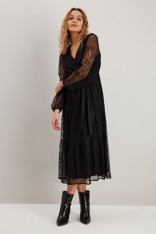 Wallis Black Lace Midi Dress 2