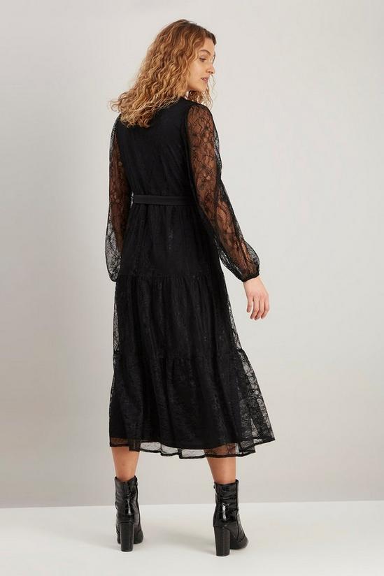 Wallis Black Lace Midi Dress 3