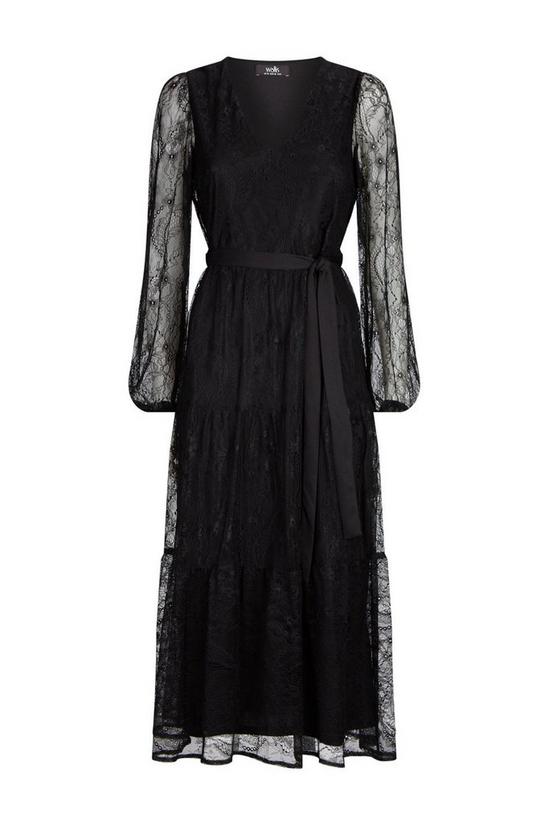Wallis Black Lace Midi Dress 5