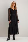 Wallis Tall Black Lace Midi Dress thumbnail 1