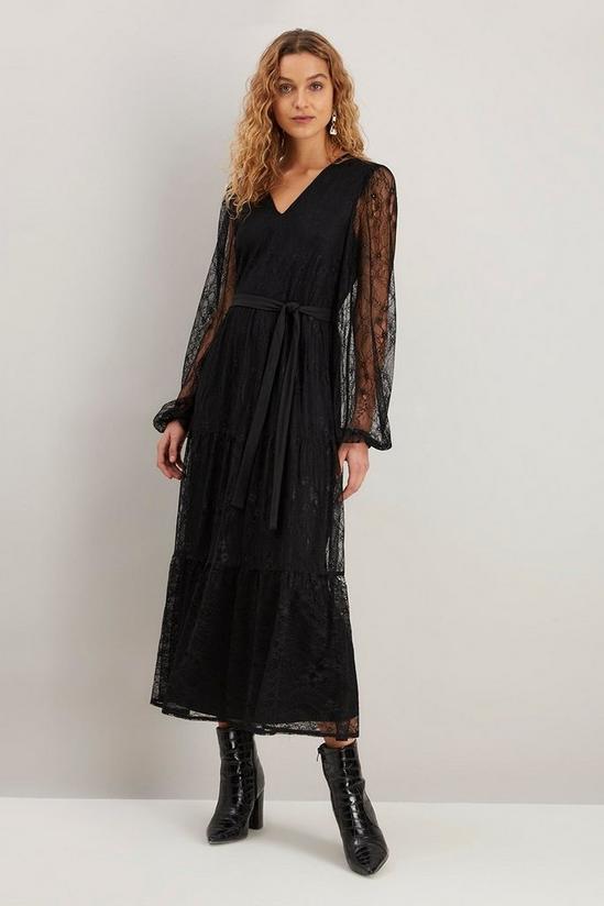 Wallis Tall Black Lace Midi Dress 2