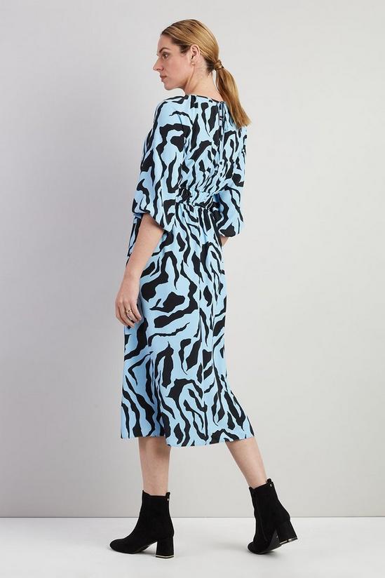 Wallis Blue Graphic Animal Woven Tiered Dress 3