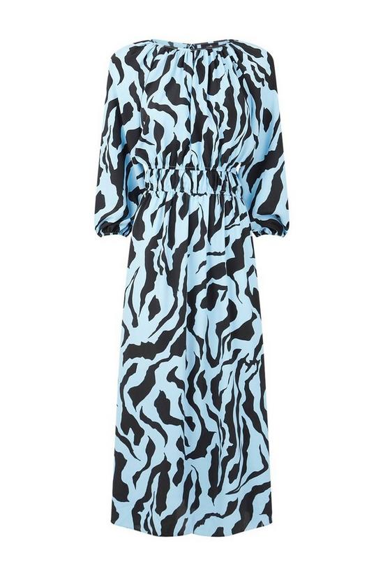 Wallis Blue Graphic Animal Woven Tiered Dress 5
