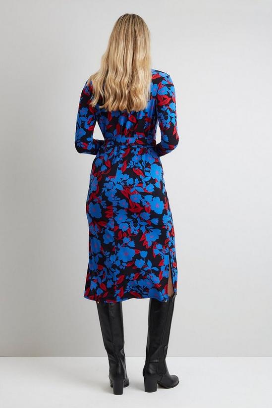 Wallis Blue Floral Jersey Shirt Dress 3