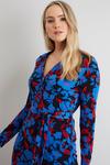 Wallis Blue Floral Jersey Shirt Dress thumbnail 4