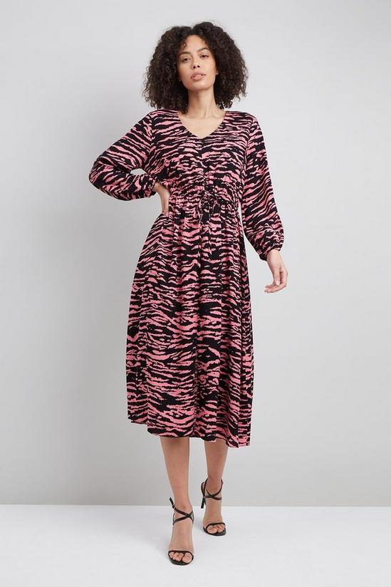 Wallis Pink Zebra Split Front Midi Dress 1