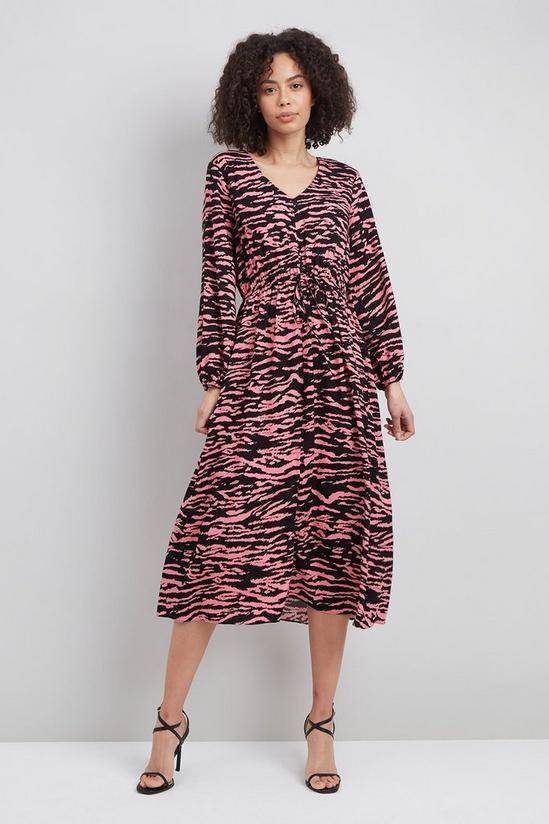 Wallis Pink Zebra Split Front Midi Dress 2