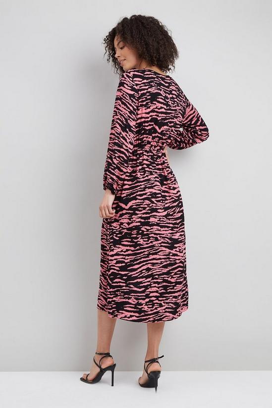 Wallis Pink Zebra Split Front Midi Dress 3
