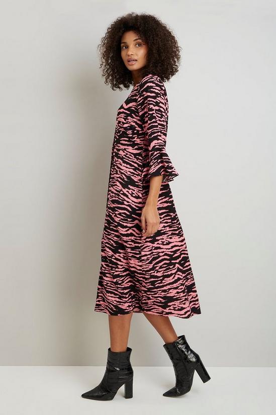 Wallis Pink Zebra Button Front Midi Dress 1