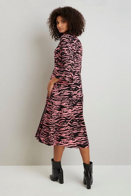 Wallis Pink Zebra Button Front Midi Dress 3