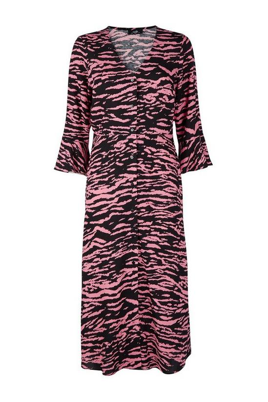 Wallis Pink Zebra Button Front Midi Dress 5