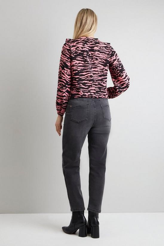 Wallis Pink Zebra Ruffle Neck Button Front Shirt 3
