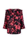 Wallis Black and Pink Floral Ruffle Tie Neck thumbnail 5