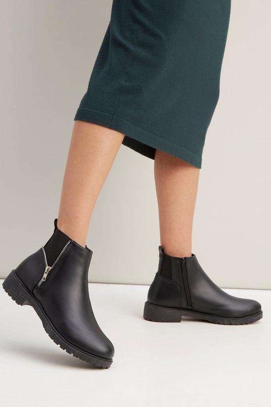 Wallis Wide Fit Madi Side Zip Ankle Boots 1
