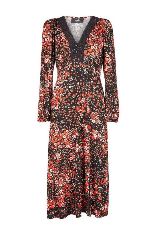 Wallis Floral Lace Trim Jersey Midi Dress 5