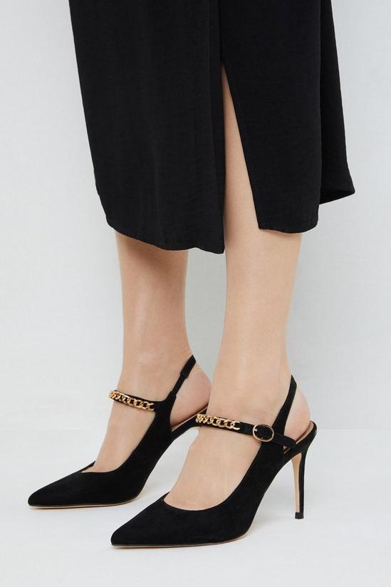 Wallis Emma Chain Detail Court Shoes 1