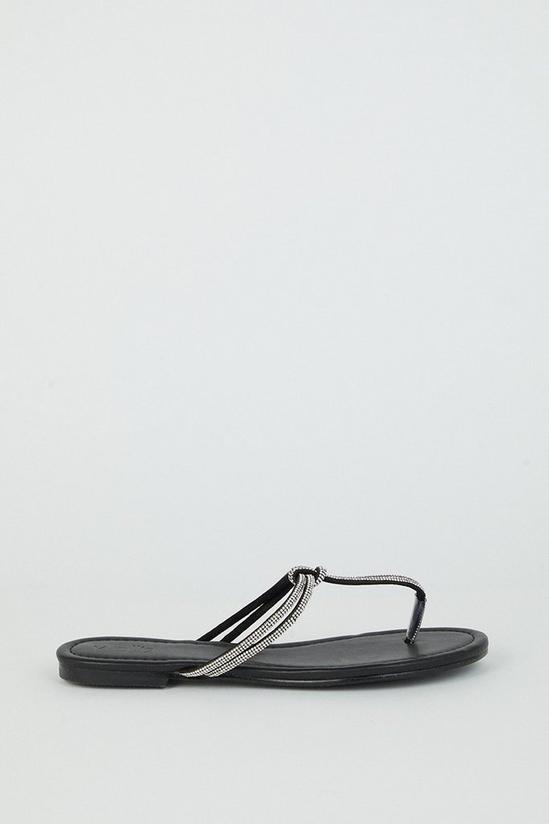 Wallis Wide Fit Leather Yasmin Embellished Flat Sandal 2