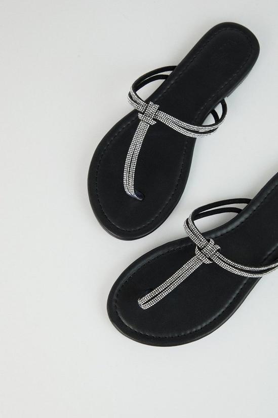 Wallis Wide Fit Leather Yasmin Embellished Flat Sandal 4
