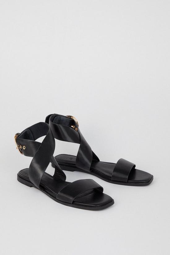 Wallis Leather Yana Cross Ankle Strap Flat Sandal 3