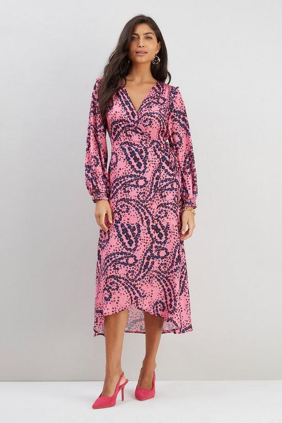 Wallis Pink Animal Print Wrap Dress 1