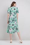 Wallis Green Floral Shirred Cuff Button Through Dress thumbnail 3