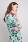 Wallis Green Floral Shirred Cuff Button Through Dress thumbnail 4