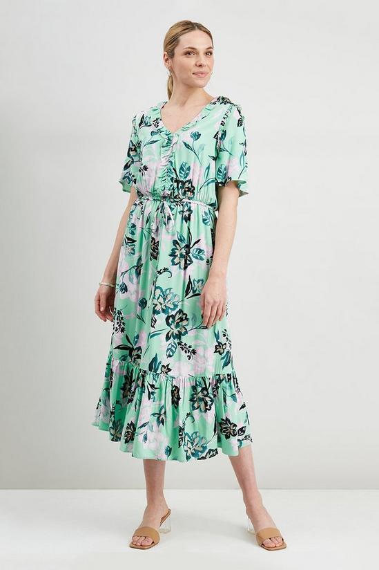 Wallis Floral Tiered Button Dress 1