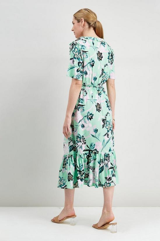 Wallis Floral Tiered Button Dress 3