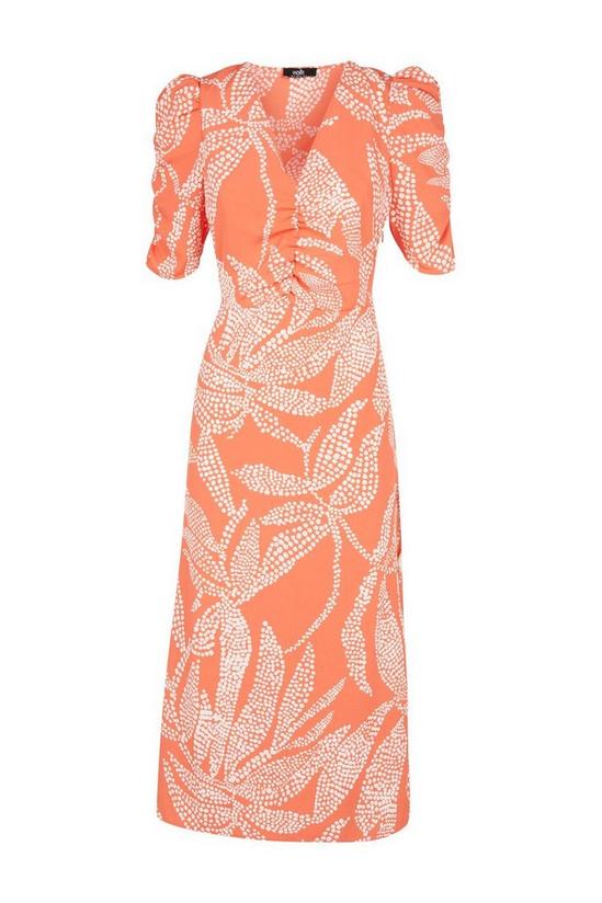 Wallis Leaf Print Gathered Detail Midi Dress 5