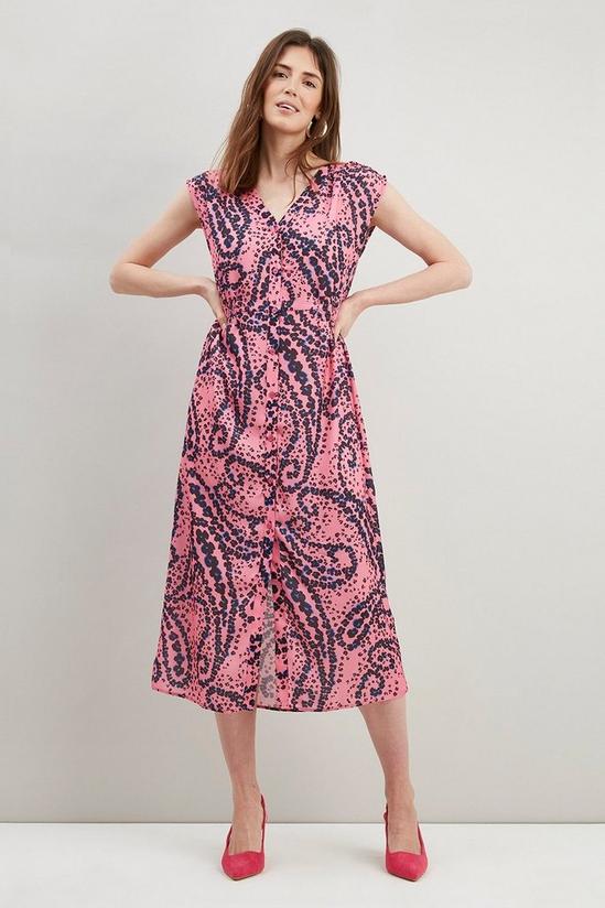Wallis Pink Animal Button Through Sleeveless Dress 1