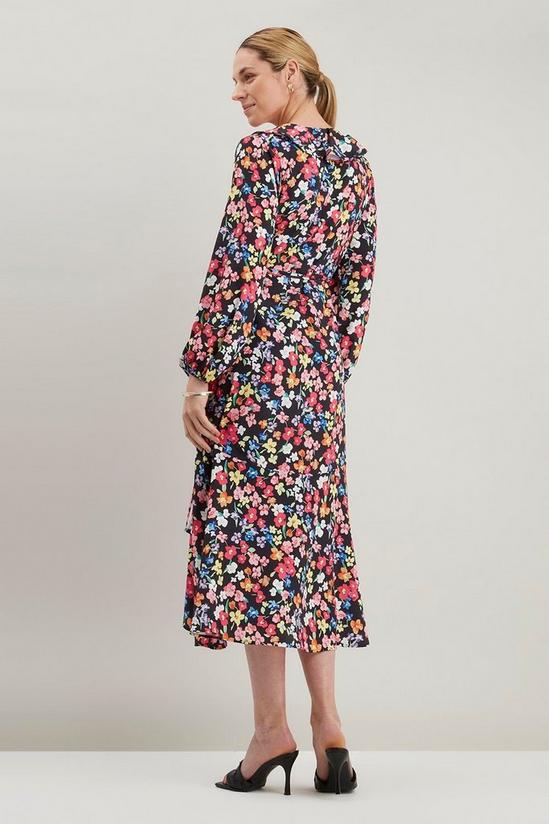 Wallis Ditsy Floral Print Wrap Ruffle Dress 3