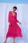 Wallis Pink Pleated Shirred Detail Maxi Dress thumbnail 3