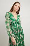 Wallis Floral Pleated Dress With Sheering Maxi Detail thumbnail 2