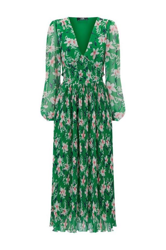 Wallis Floral Pleated Dress With Sheering Maxi Detail 5