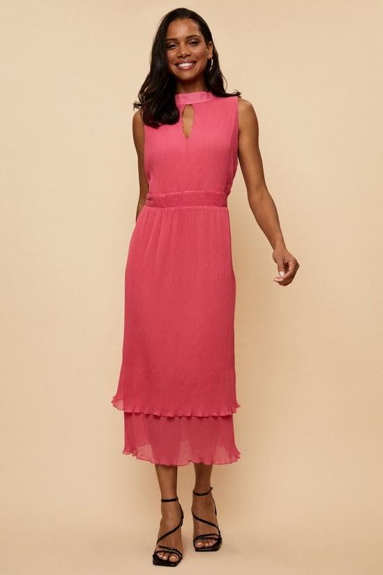 Wallis Pink Pleated Halter Neck Layer Dress 2