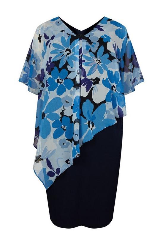 Wallis Curve Blue Floral Overlay Dress 5