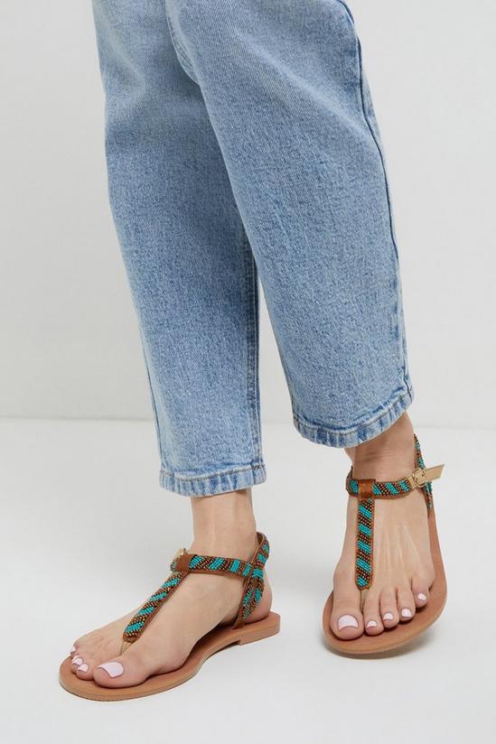 Wallis Wide Fit Janie Leather Toe Post Sandals 1