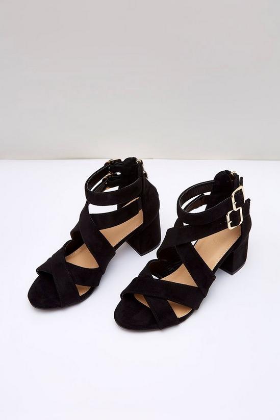 Wallis Sapphire Double Buckle Heeled Sandals 3