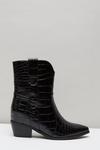Wallis Alexis Croc Detail Western Boots thumbnail 2