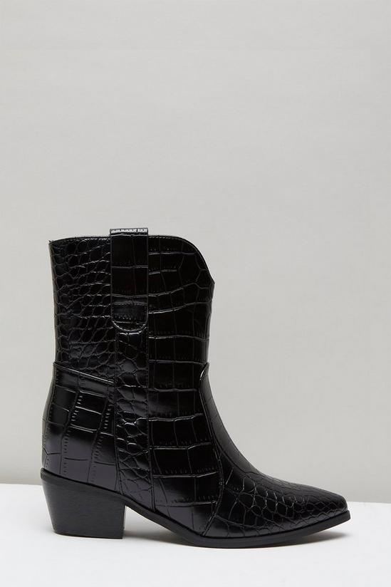 Wallis Alexis Croc Detail Western Boots 2
