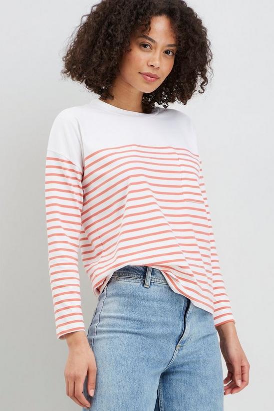 Wallis Petite Stripe Pocket T-shirt 1