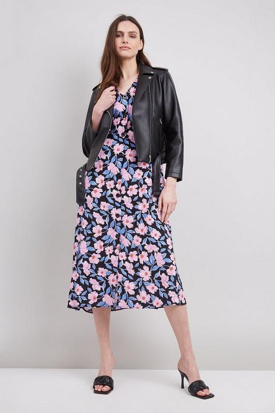 Wallis Pink Floral Button Through Dress 1