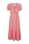 Wallis Red Ditsy Ruffle Wrap Jersey Midi Dress thumbnail 5