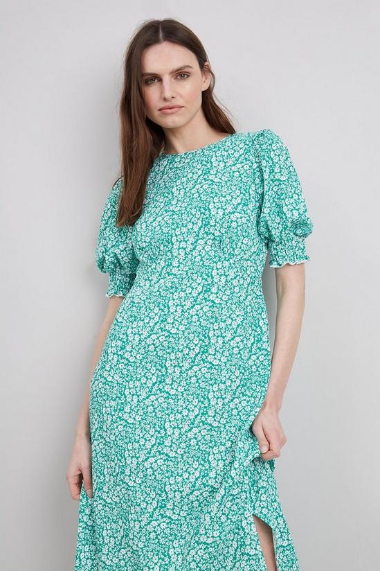 Wallis Green Daisy Puff Sleeve Midi Dress 2