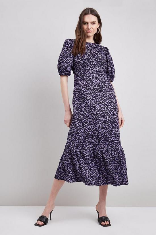 Wallis Lilac Pebble Puff Sleeve Jersey Midi Dress 1